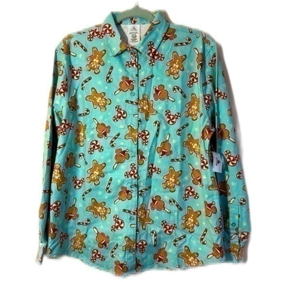 Men’s Mickey Mouse Holiday Flannel Button Down Shirt - Size M - NWT - Picture 1 of 3